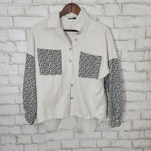 Leopard Black and White Women's Botton up